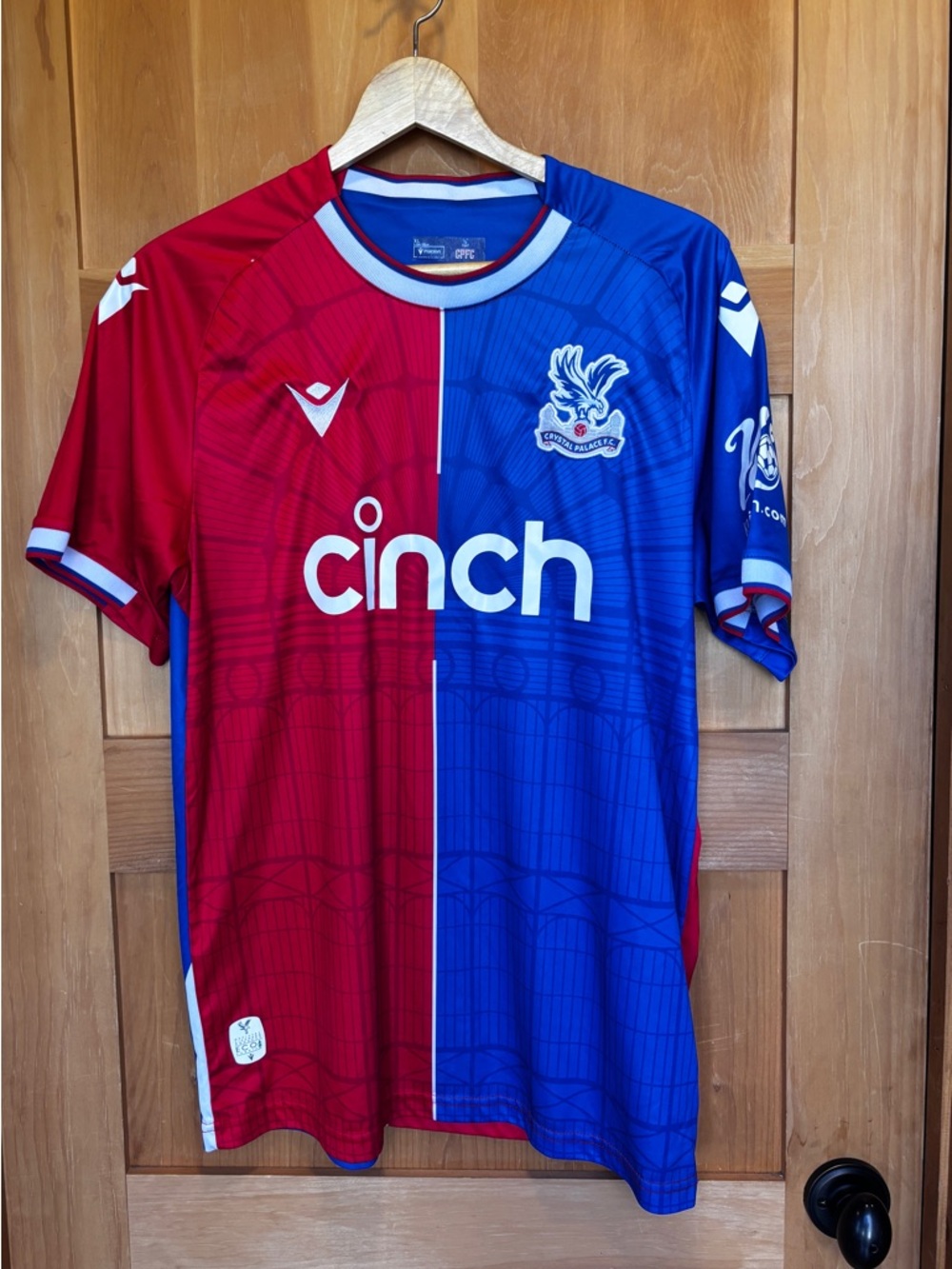 MACARON Crystal Palace Style Blue & Red Soccer Jersey